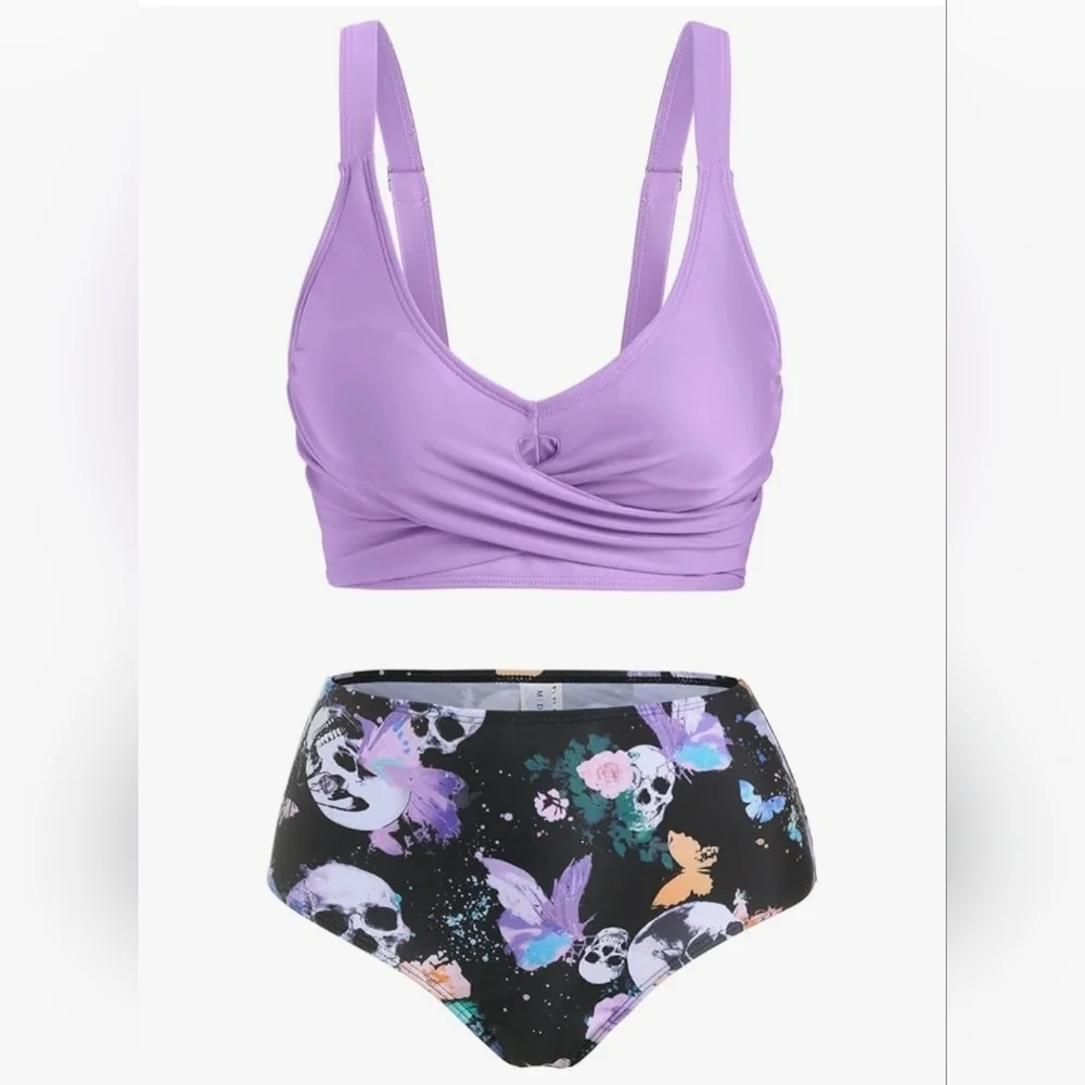 DRESSFO Women's High Waisted Bikini with Cover Up Skirt #887 - Picture 5 of 11